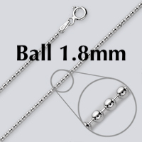 Sterling silver ball chain 1.8 mm